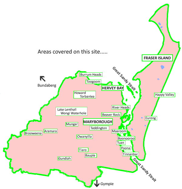 Map of the Fraser Coast Fraser Coast area map